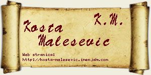 Kosta Malešević vizit kartica